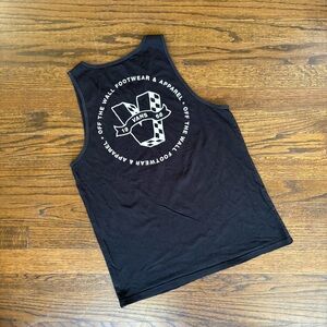 Vans Mens Graphic Tank Top Black and White Small